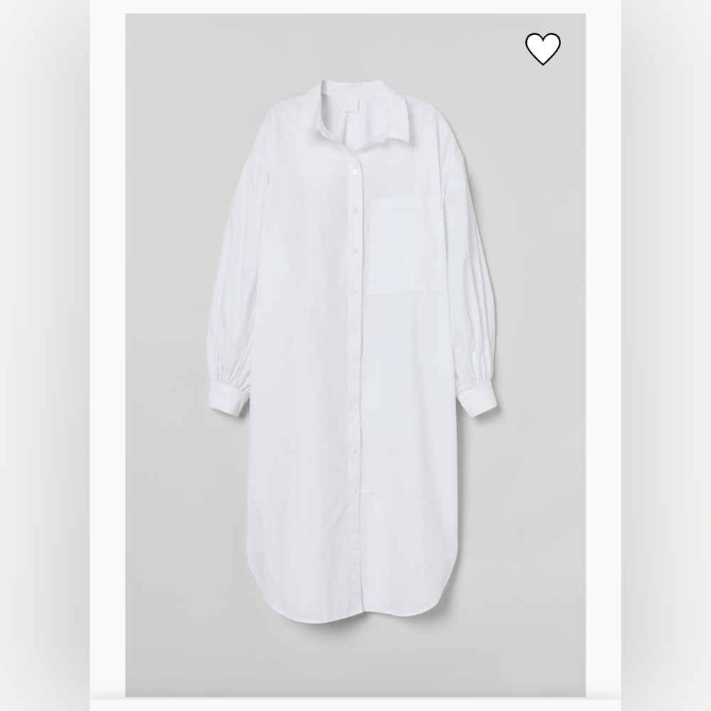 H&M cotton midi shirt dress